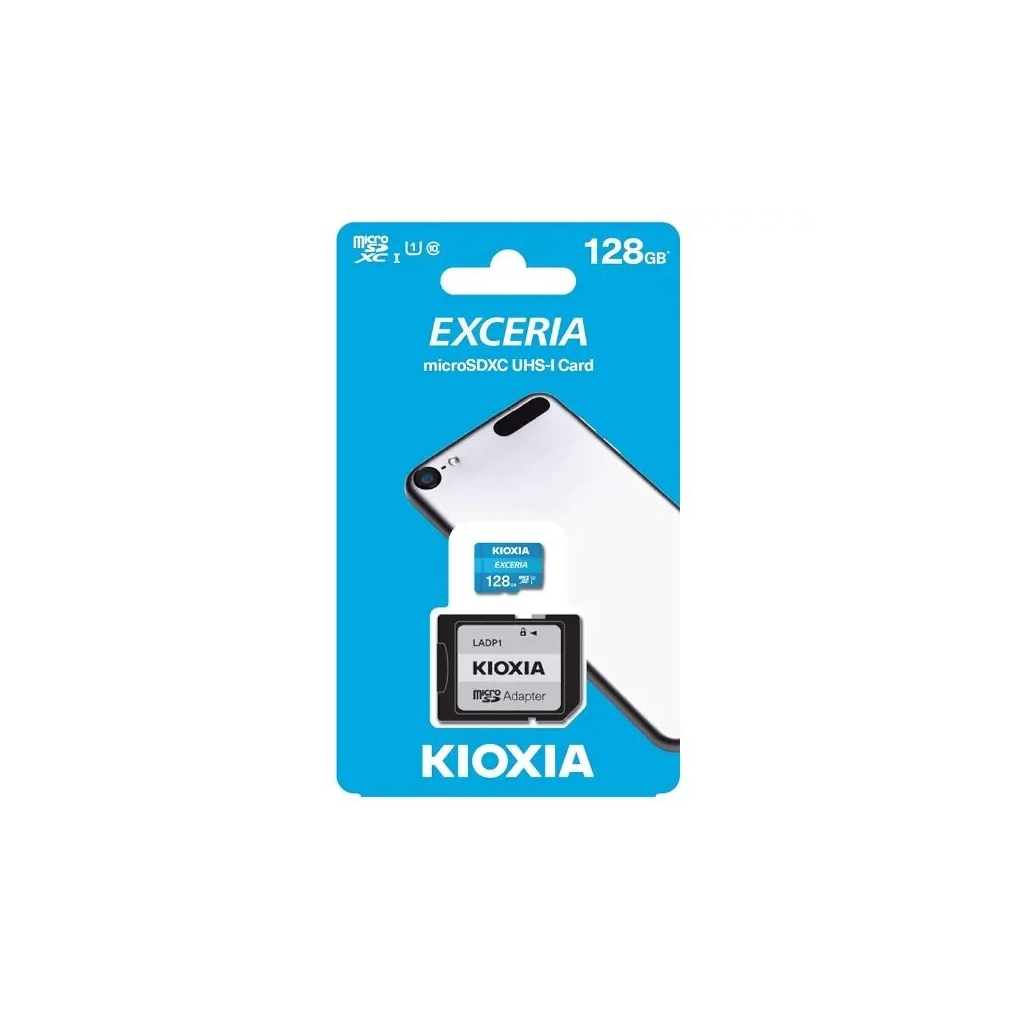 KIOXIA 128GB ExceriaG2, U1 V30 4K, CL10, 100Mb/s, MicroSD Kart Bellek (SD Adaptörlü)