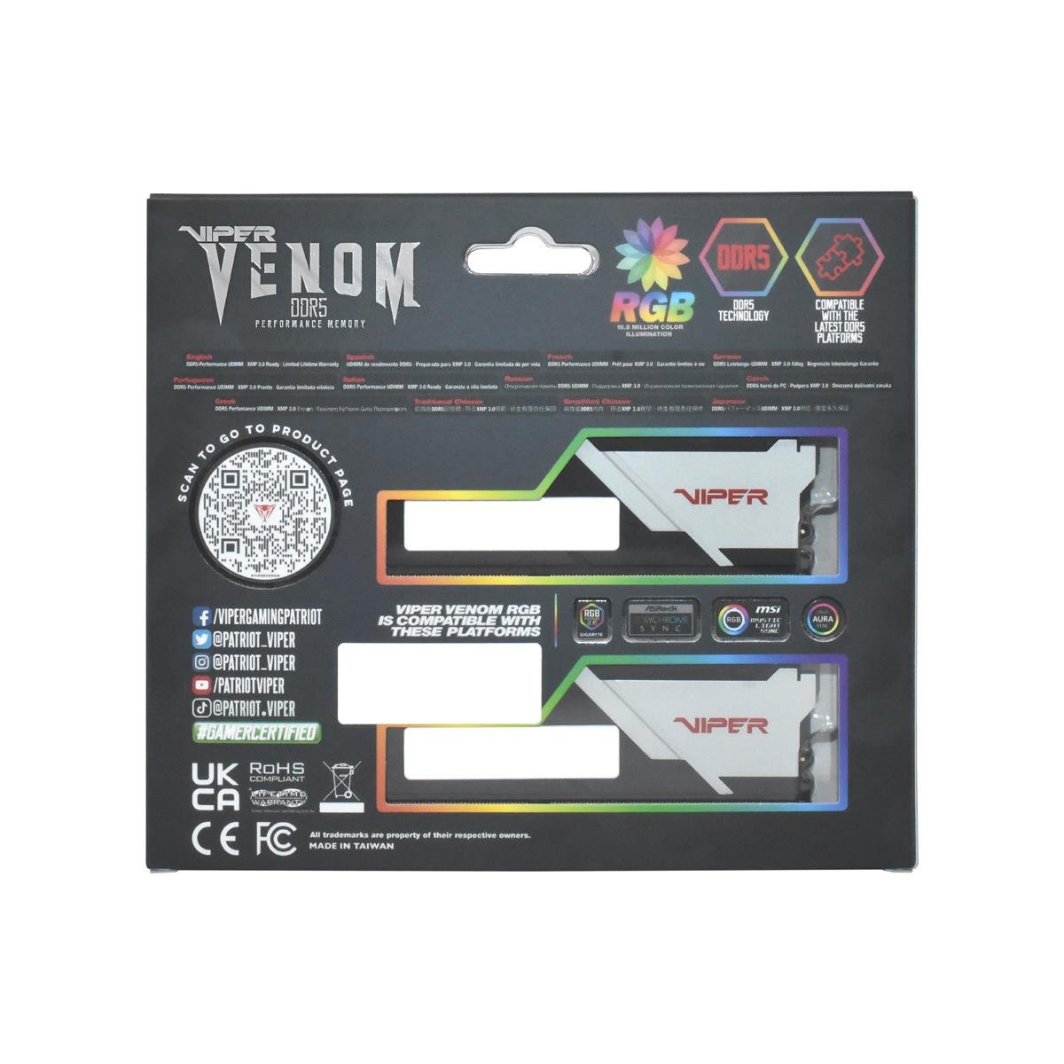Patriot Viper Venom 32GB (2x16GB) DDR5 7400MHz CL36 Gaming Ram (Bellek) (PVVR532G740C36K)