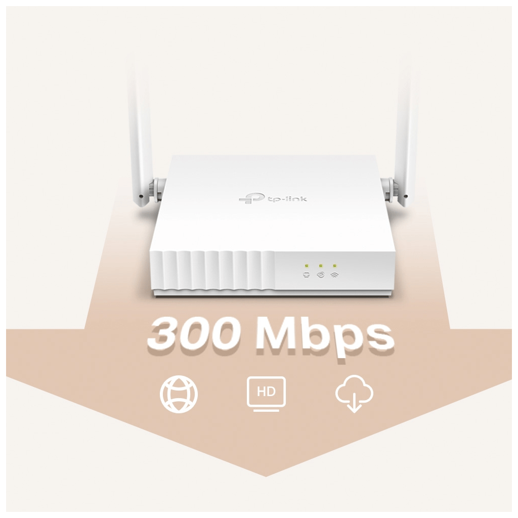 TP-LINK TL-WR820N, 3Port, 300Mbps, 2.4Ghz WiFi, Masaüstü, Megabit, Router, Access Point, Range Extender