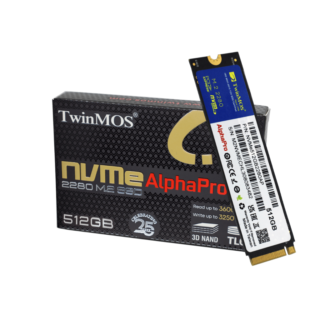 TwinMOS NVMe512GB2280AP, AlphaPro, 512GB, 3600-3250Mb/s, Gen3, NVMe PCIe M.2, SSD, TLC, 3DNAND