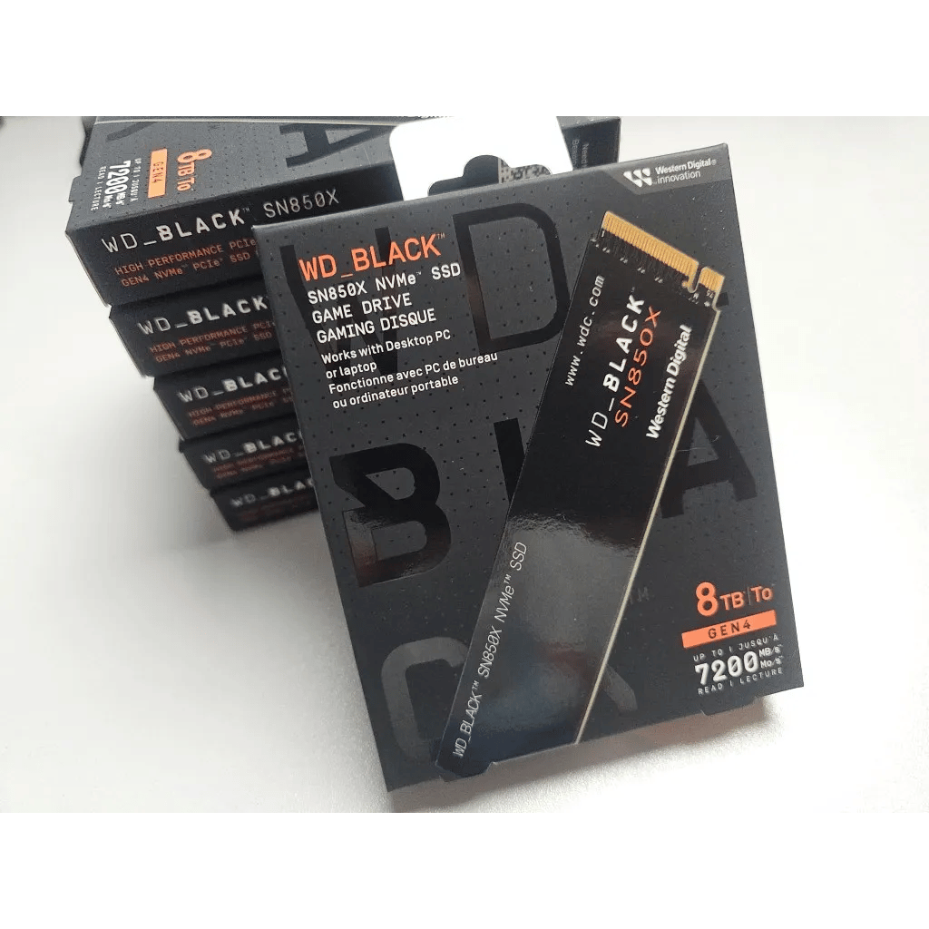 WD Black SN850X, WDS800T2X0E, 8TB, 7300/6600, Gen4, NVMe PCIe M.2 2280,  SSD