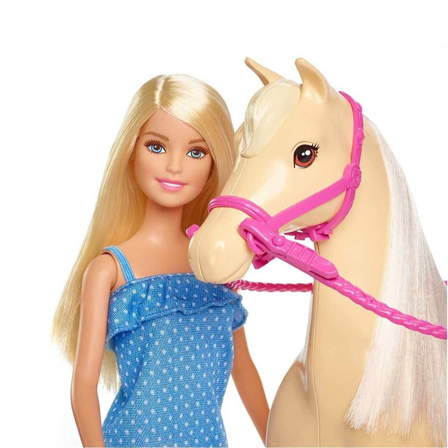 Barbie ve Güzel Atı Oyun Seti Sarışın Bebekli FXH