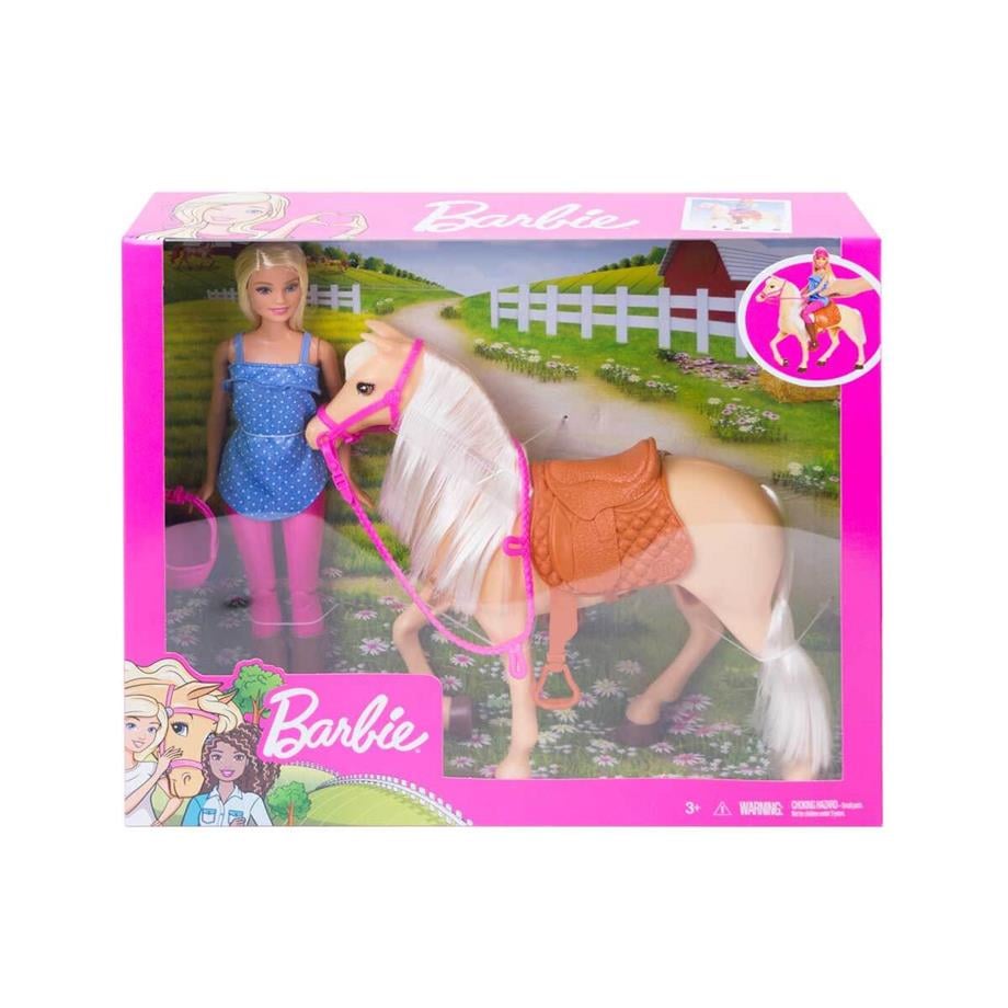 Barbie ve Güzel Atı Oyun Seti Sarışın Bebekli FXH