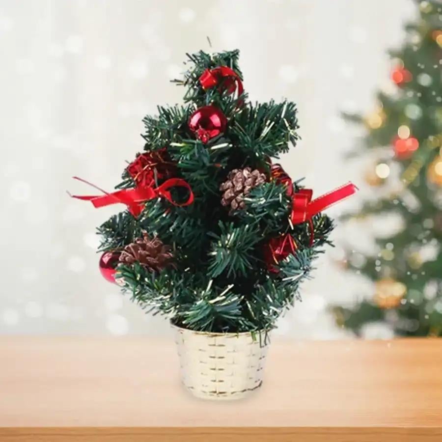Çam Ağacı 30 Cm Süslü Çam Saksıda        