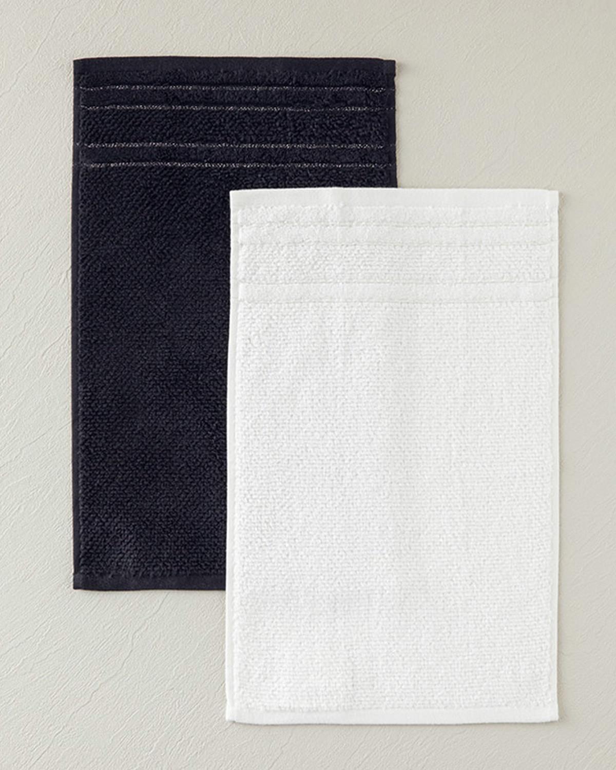 Cottony Silvery Hand Towel 30x45 cm Black