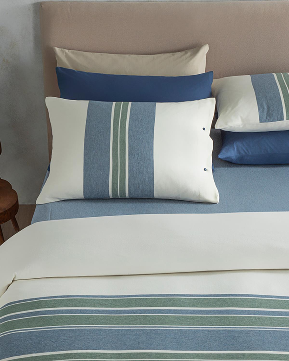 Winter Soft King Size Duvet Cover Set 240x220 cm Navy Blue-Green