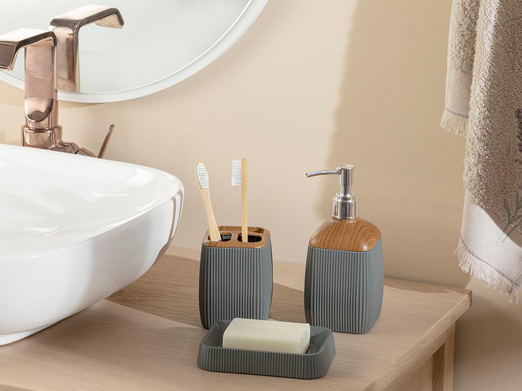 Adela Bath Set 17,5x6,5x6,5 cm+9x6,5x6,5 cm+1 Anthracite