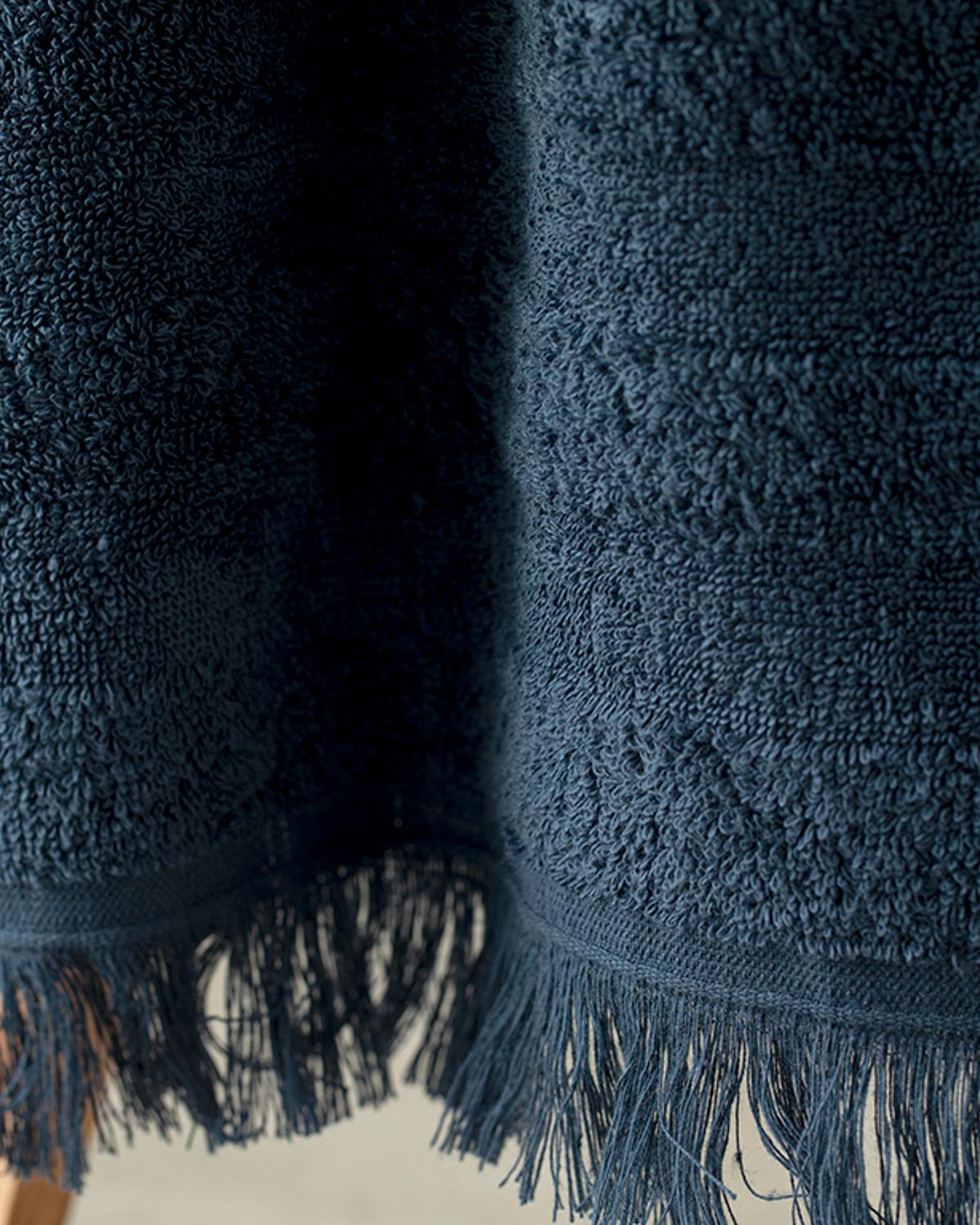 Adorn ХАВЛИЯ ЗА БАНЯ С пискюли Памучен 70x140 cm Dark Blue