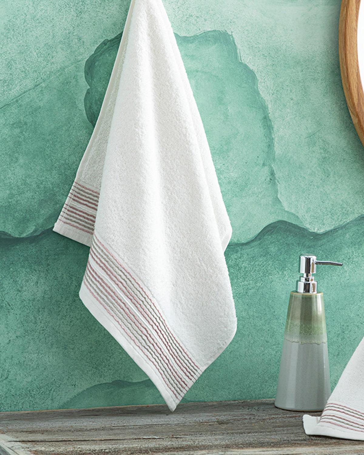 Arıanna Cottony brode Face Towel 50x70 cm Ecru
