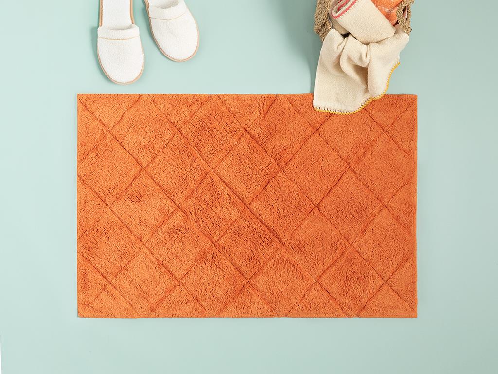 Arlene Cottony Bathroom Mat 60x90 cm Orange,
