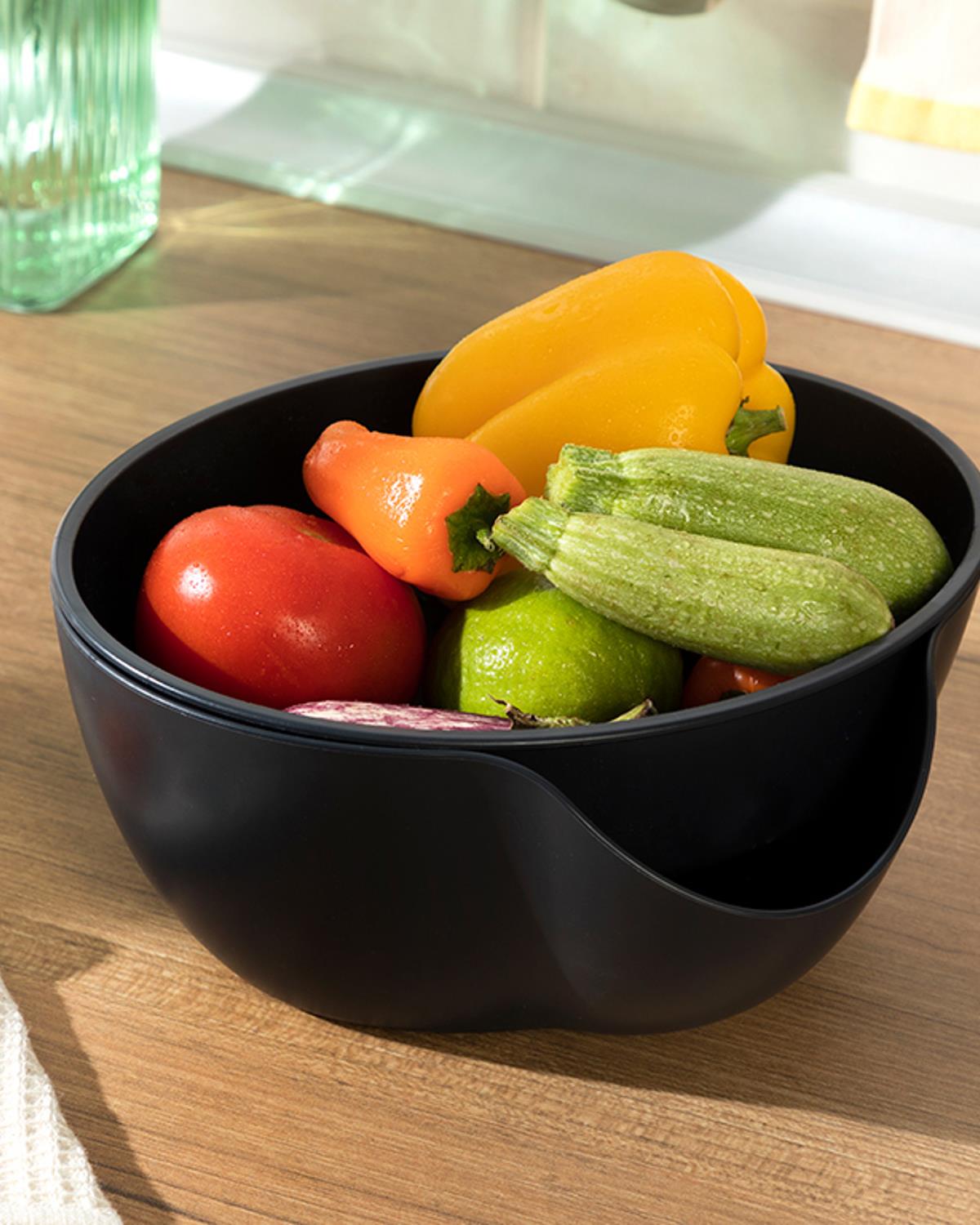 Basic Plastic 2 Pieces Strainer 20 cm Anthracite