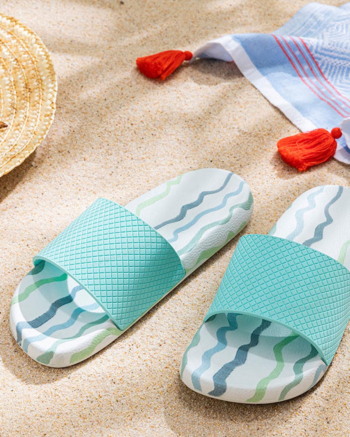 Belinda Pvc Women Beach Slipper 36 Blue
