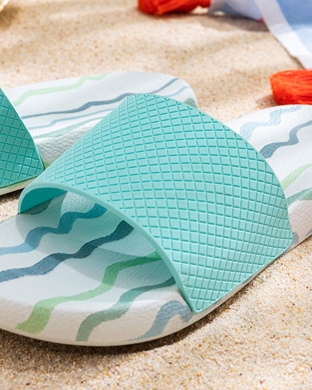 Belinda Pvc Women Beach Slipper 36 Blue