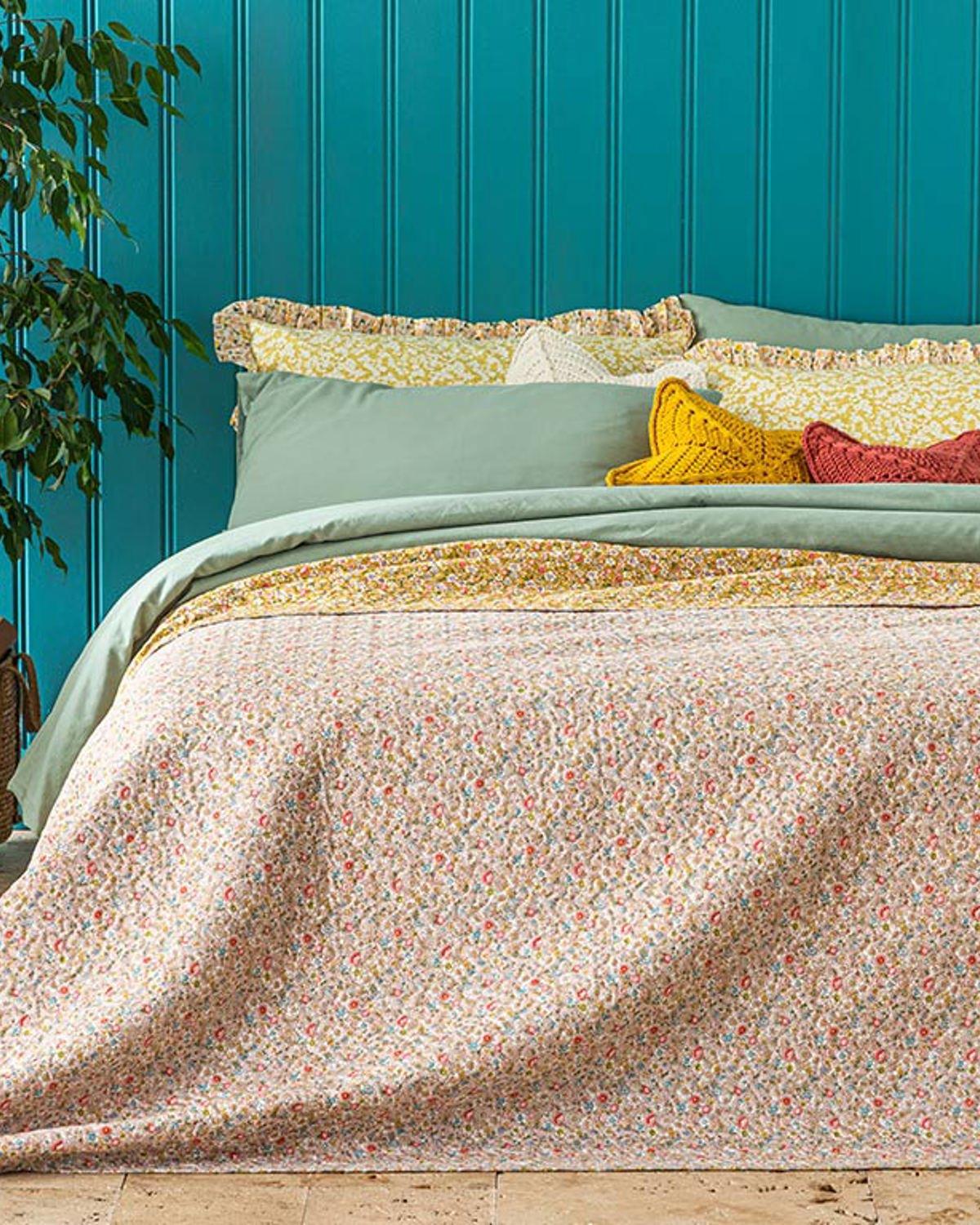 Blooming Summer King Size Multi-Purposed Quilt 240x220 cm Yellow