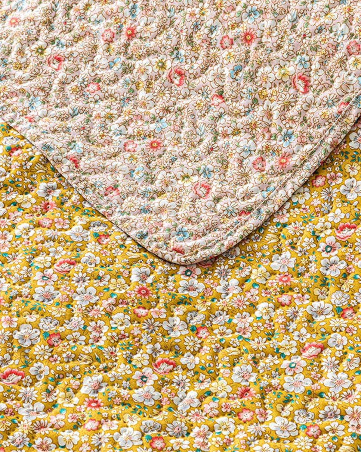 Blooming Summer King Size Multi-Purposed Quilt 240x220 cm Yellow