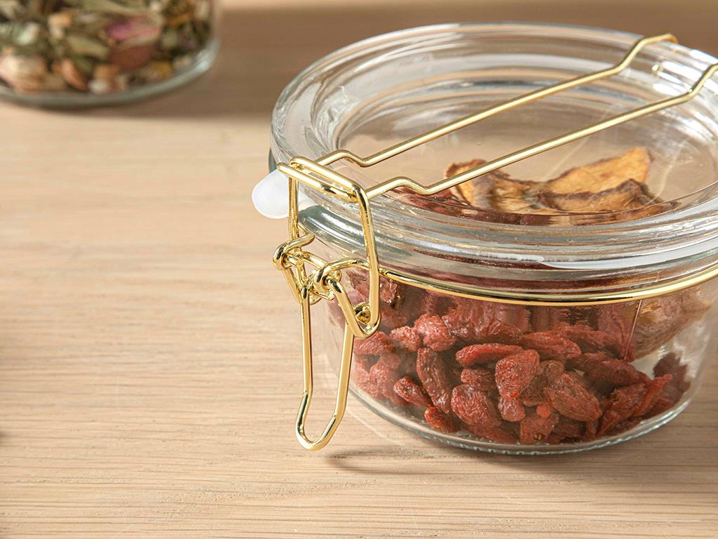 Bright Glass Storage Box 250 ml Gold