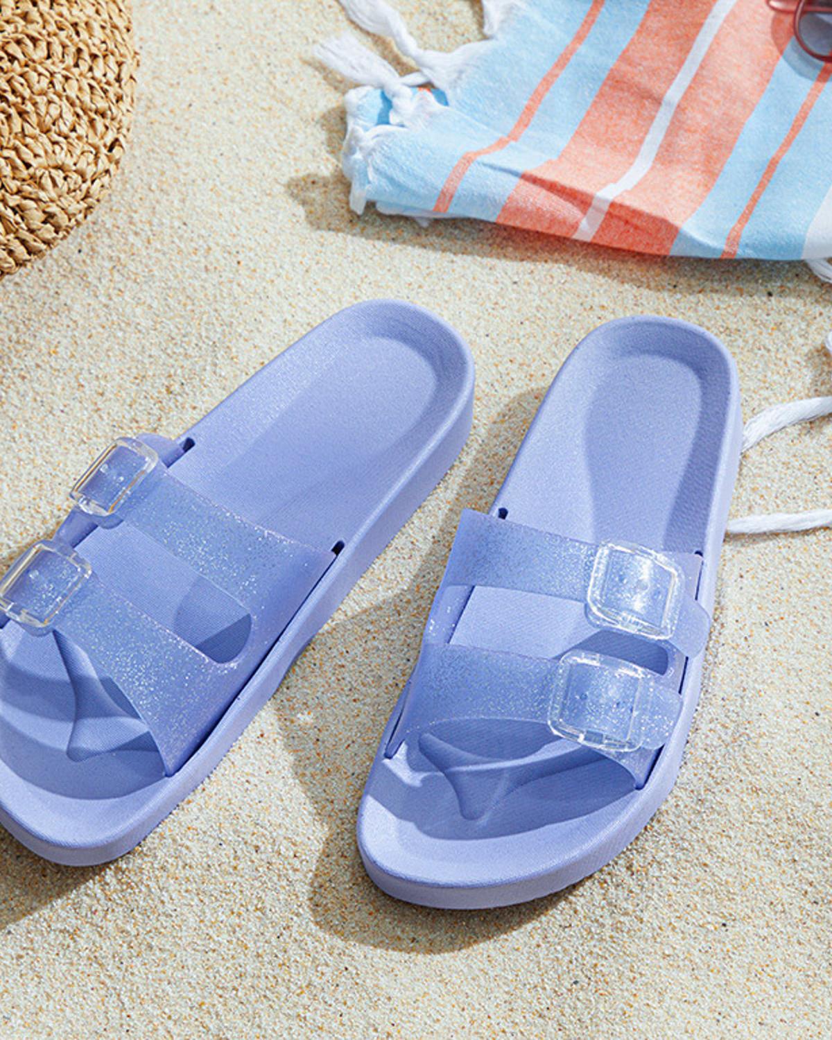 Bright Pvc Women Sandals 40 Lilac.