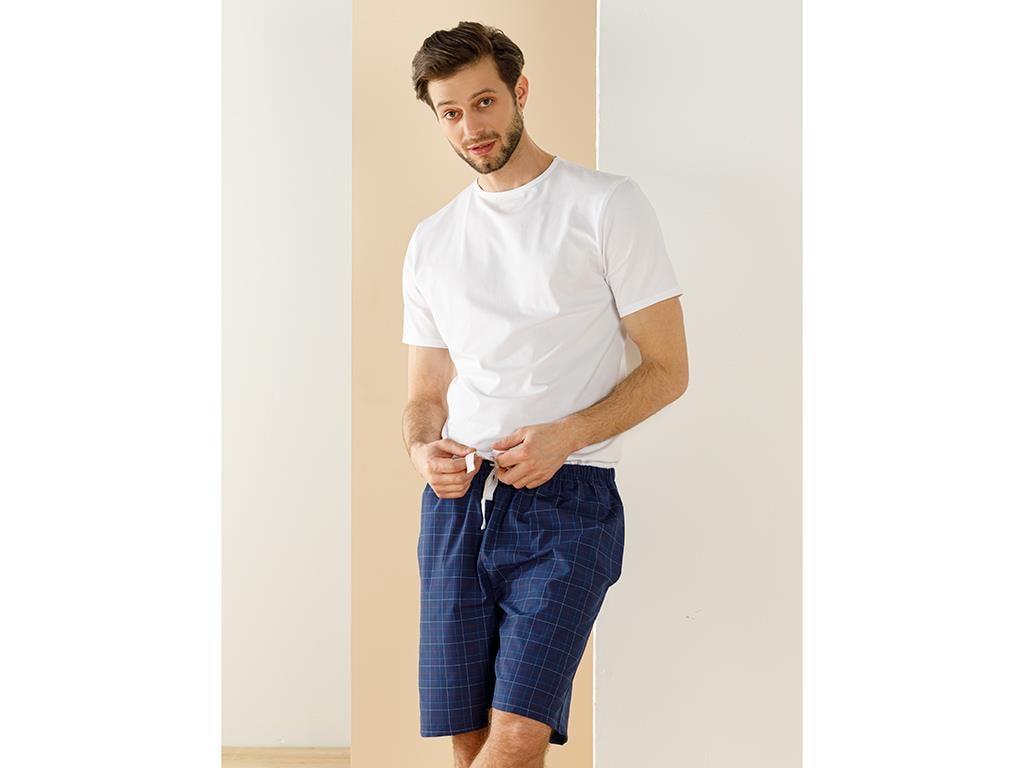 checked fit Woven Single Bottoms L Navy Blue