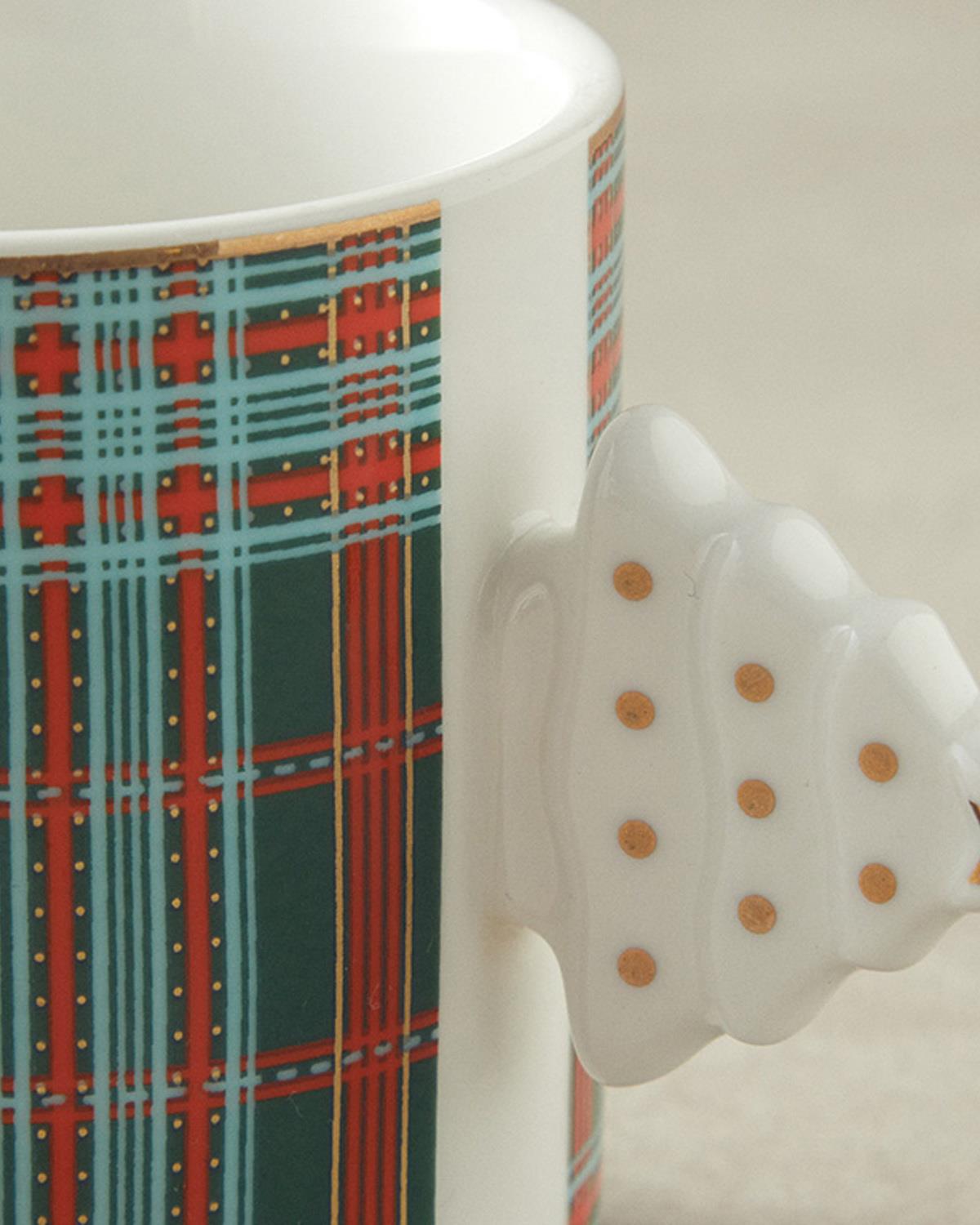 Christmas Tree New Bone China Cup 180 ml Koyu Yeşil