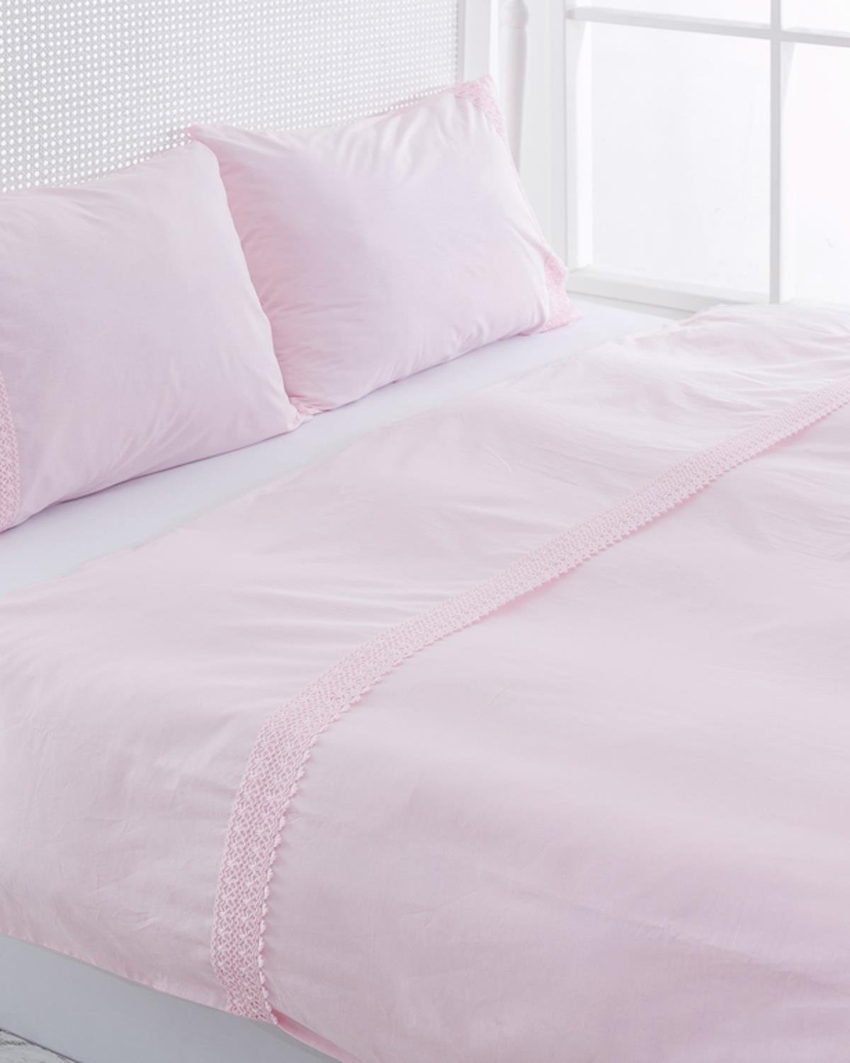Darlene СПАЛНО БЕЛЬО Двоен Памучен 200x220 cm Pink