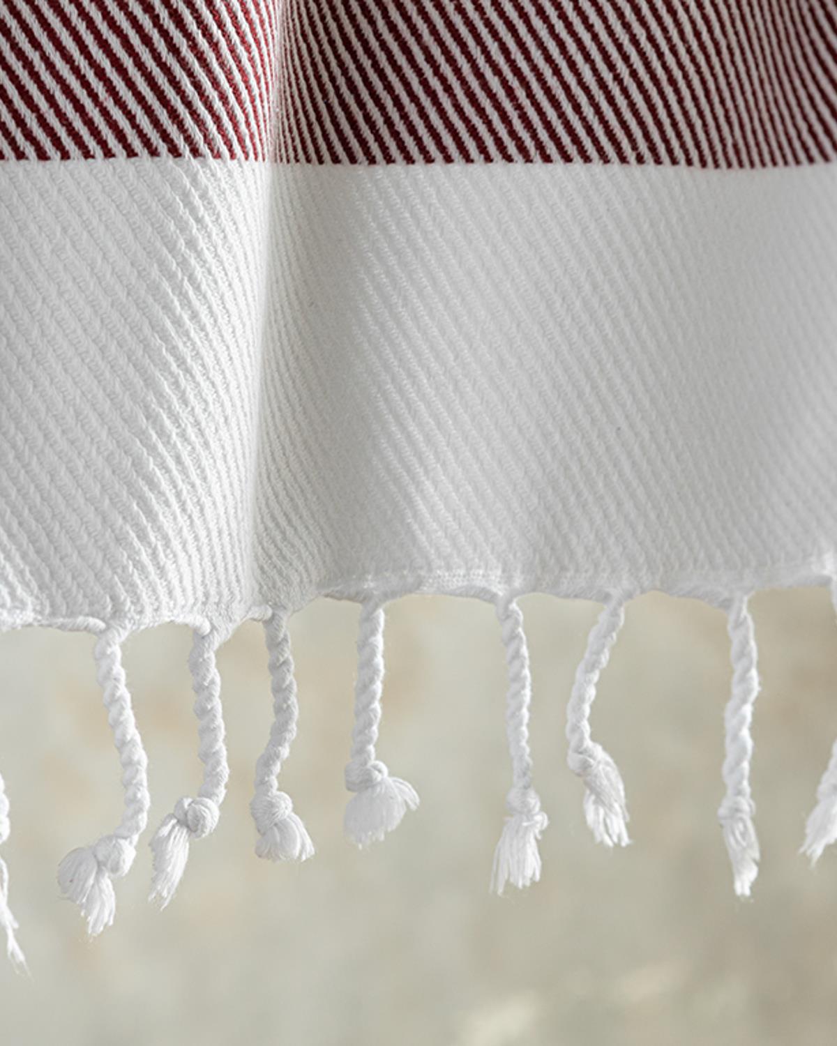 Diagonal Cottony Peshtemal 90x150 cm Claret Red
