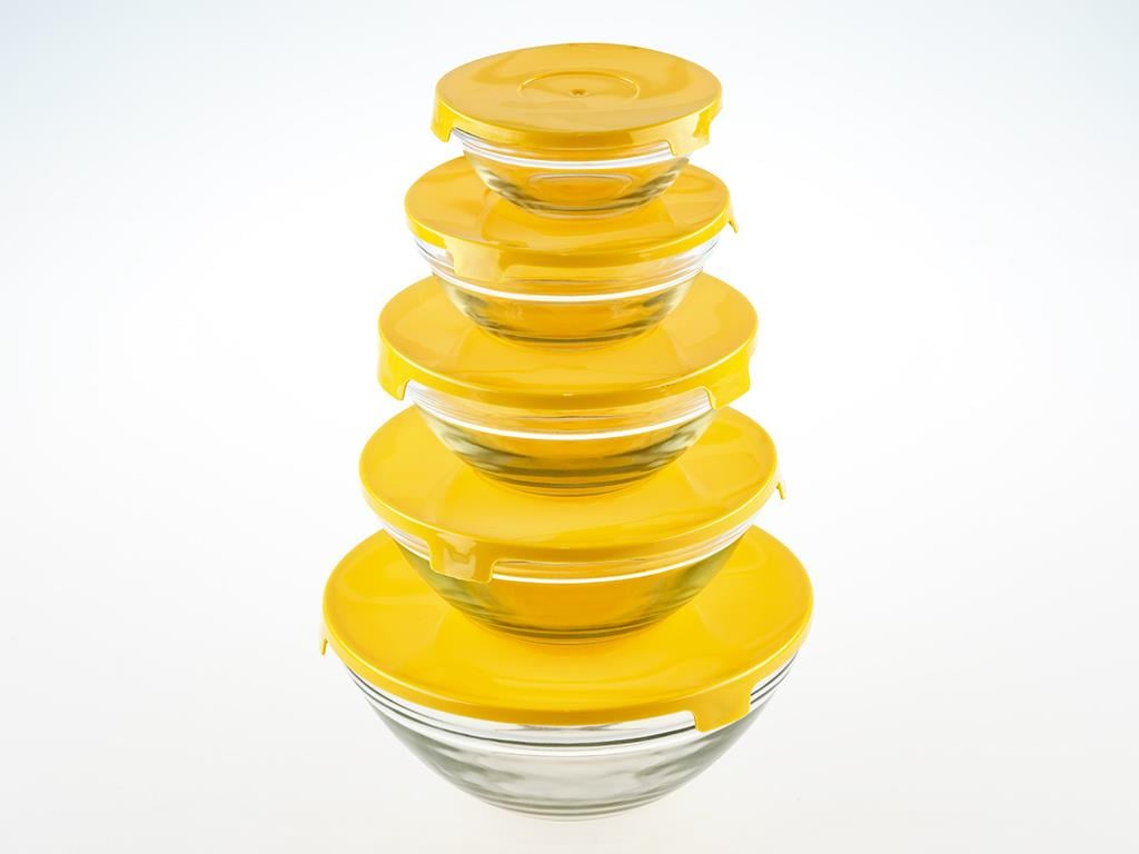 Donna КУТИЯ ЗА СЪХРАНЕНИЕ 5 бр. Cam 150-200-350-500-900 ml Yellow.