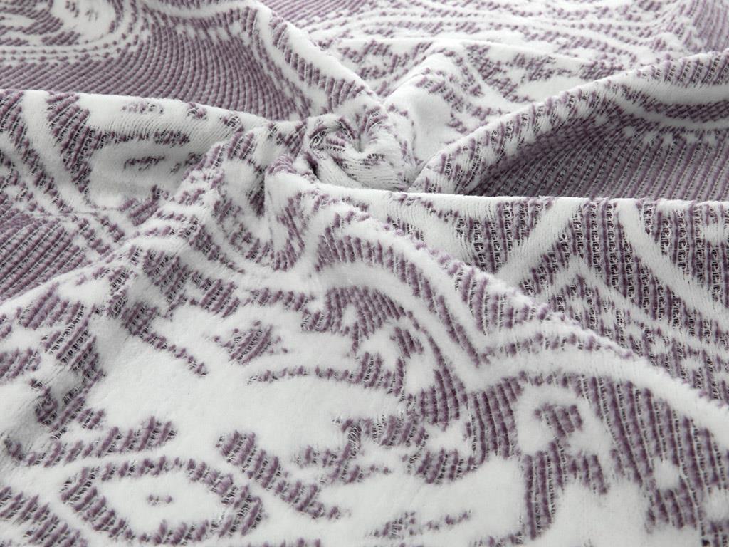 Elegance Damask ОДЕАЛО Tek Kişilik Вафла 150x200 cm Purple.