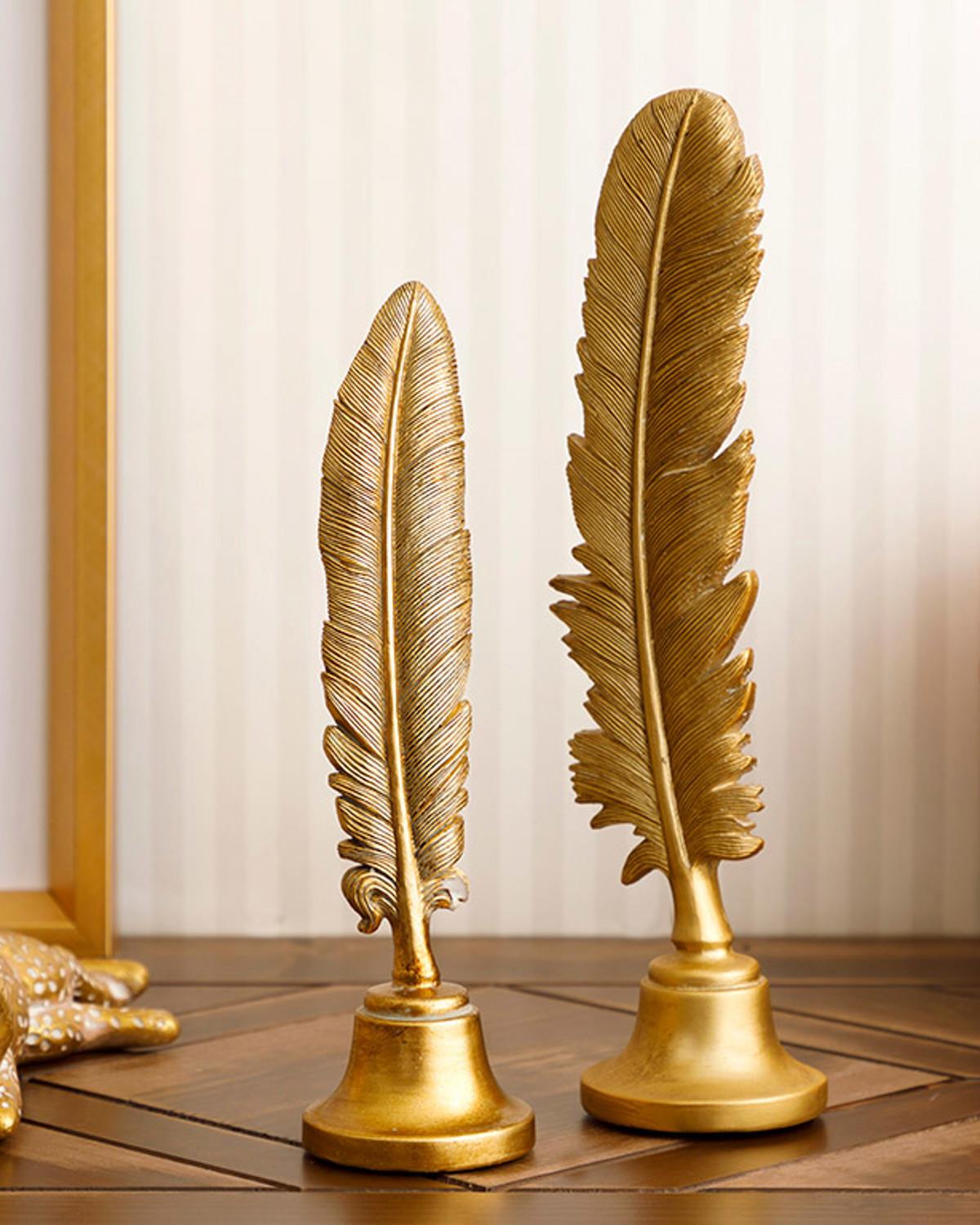 Feathers Фигурка Полирезин 7,5x7x27,5 см Златен