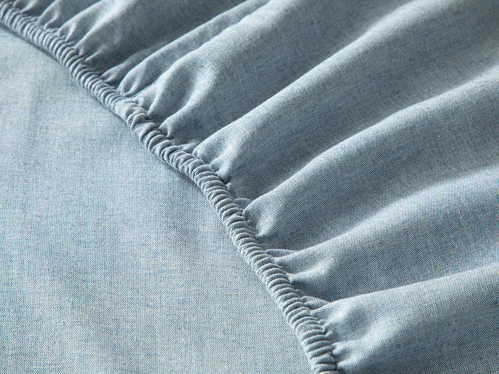 Fine Lines Chenille Paint Yarn Super King Duvet Cover Set 260x220 cm Beige-Blue
