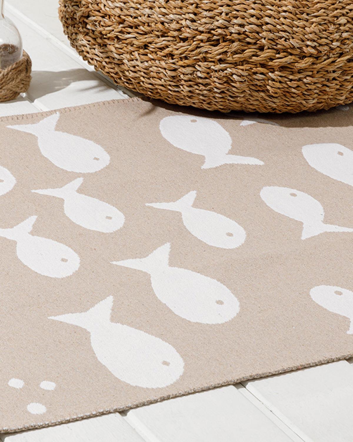 Fish Wave Weaved Rug 80x150 cm Beige