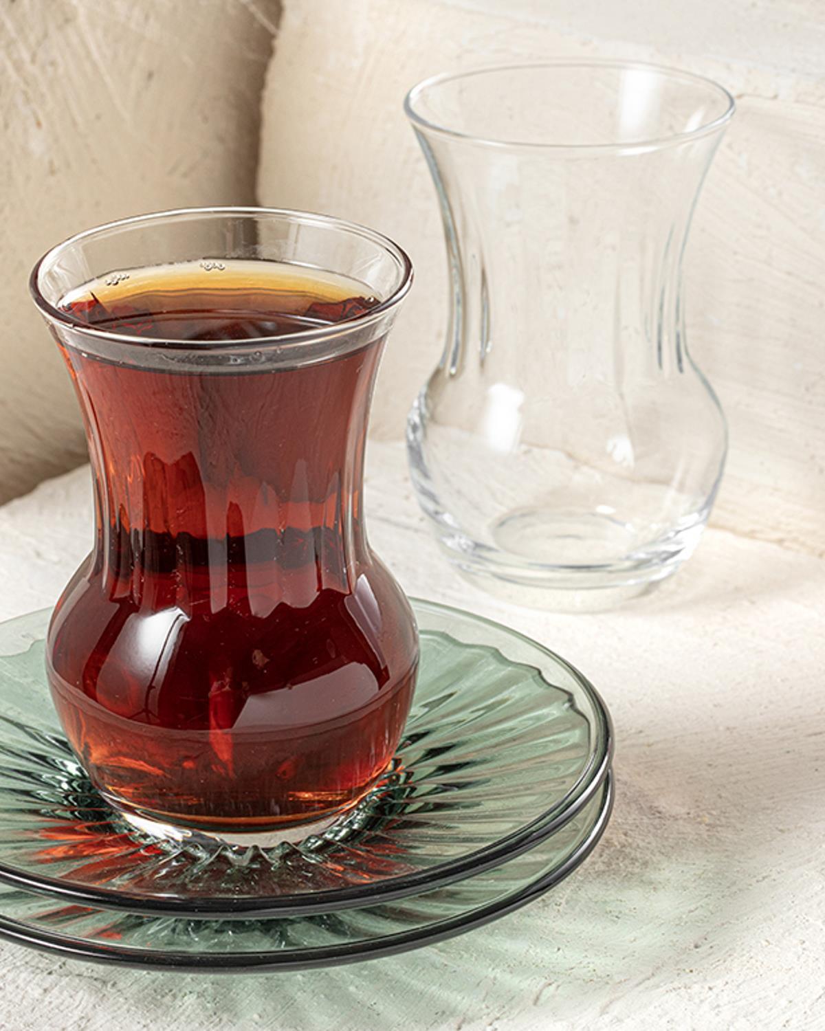 Flair Glass 12 Parça 6 Kişilik Tea Set 160 ml Green
