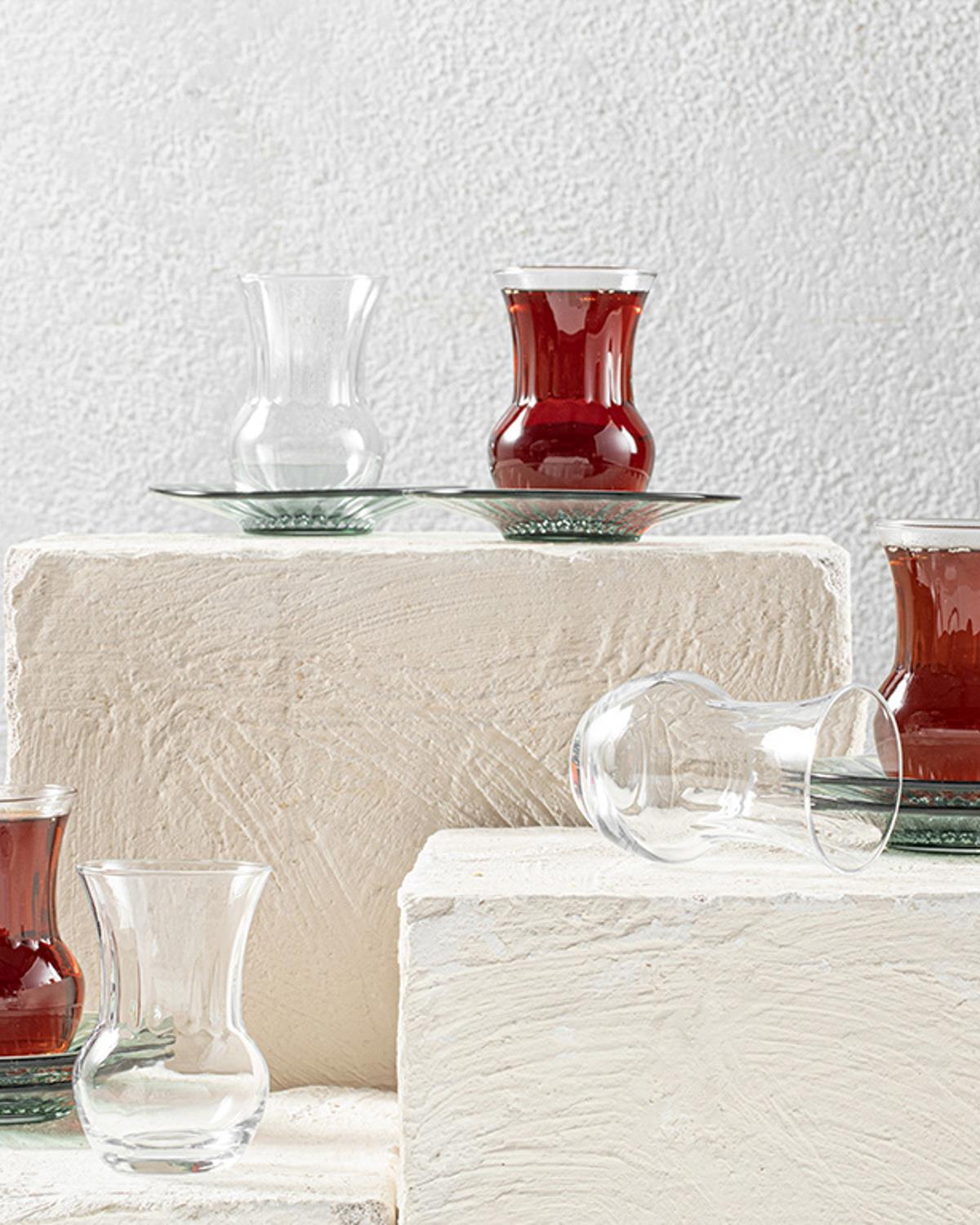 Flair Glass 12 Parça 6 Kişilik Tea Set 160 ml Green