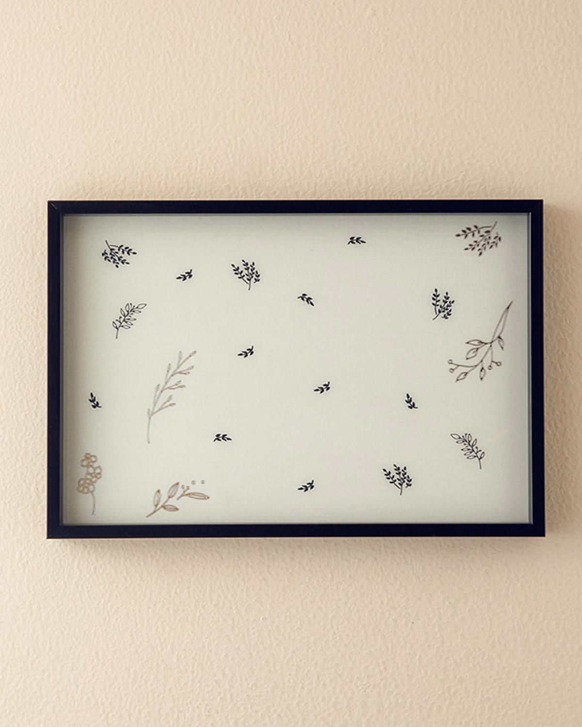 Flowery ДЕКОРАТИВНА ТАБЛА 31x46 cm Black