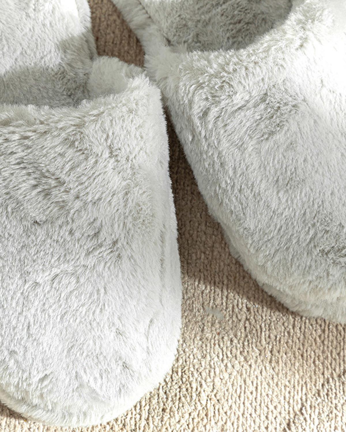 Fluffy Plush Women Home Slippers 40 Gray