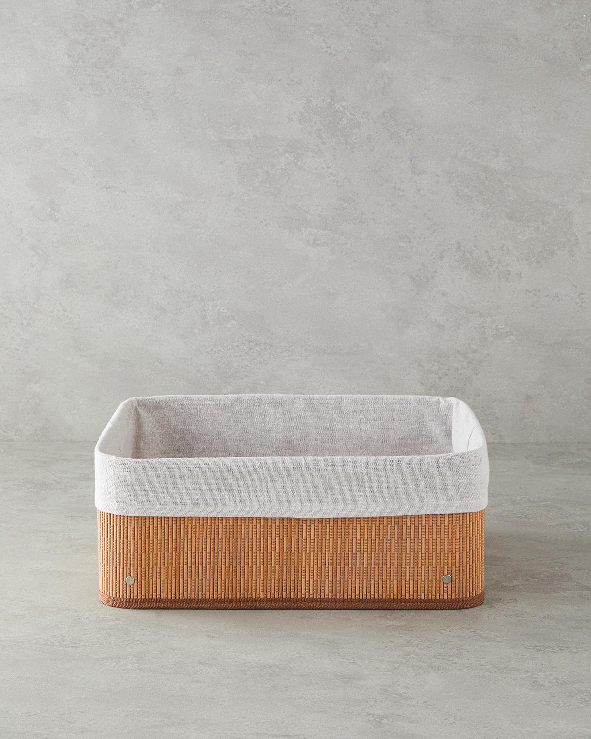 Gina Bamboo Basket 40x30x16 cm Light Brown.