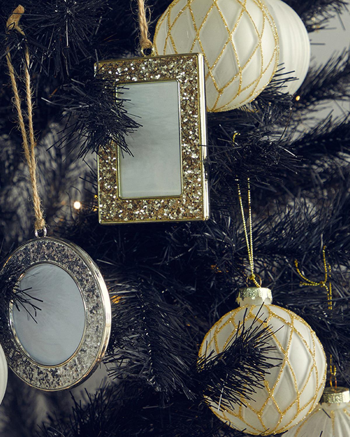 Glitter Framed Accessory With Hanger 9x9 cm Gold