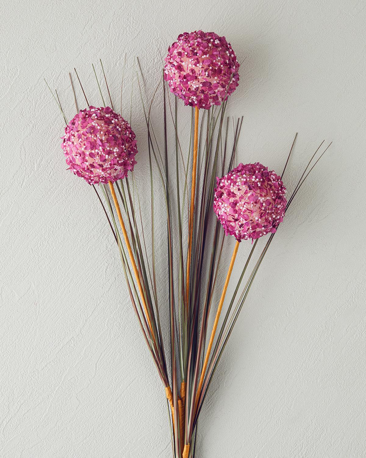 Grass Bush Artificial Flower - One Pc 63 cm Damson