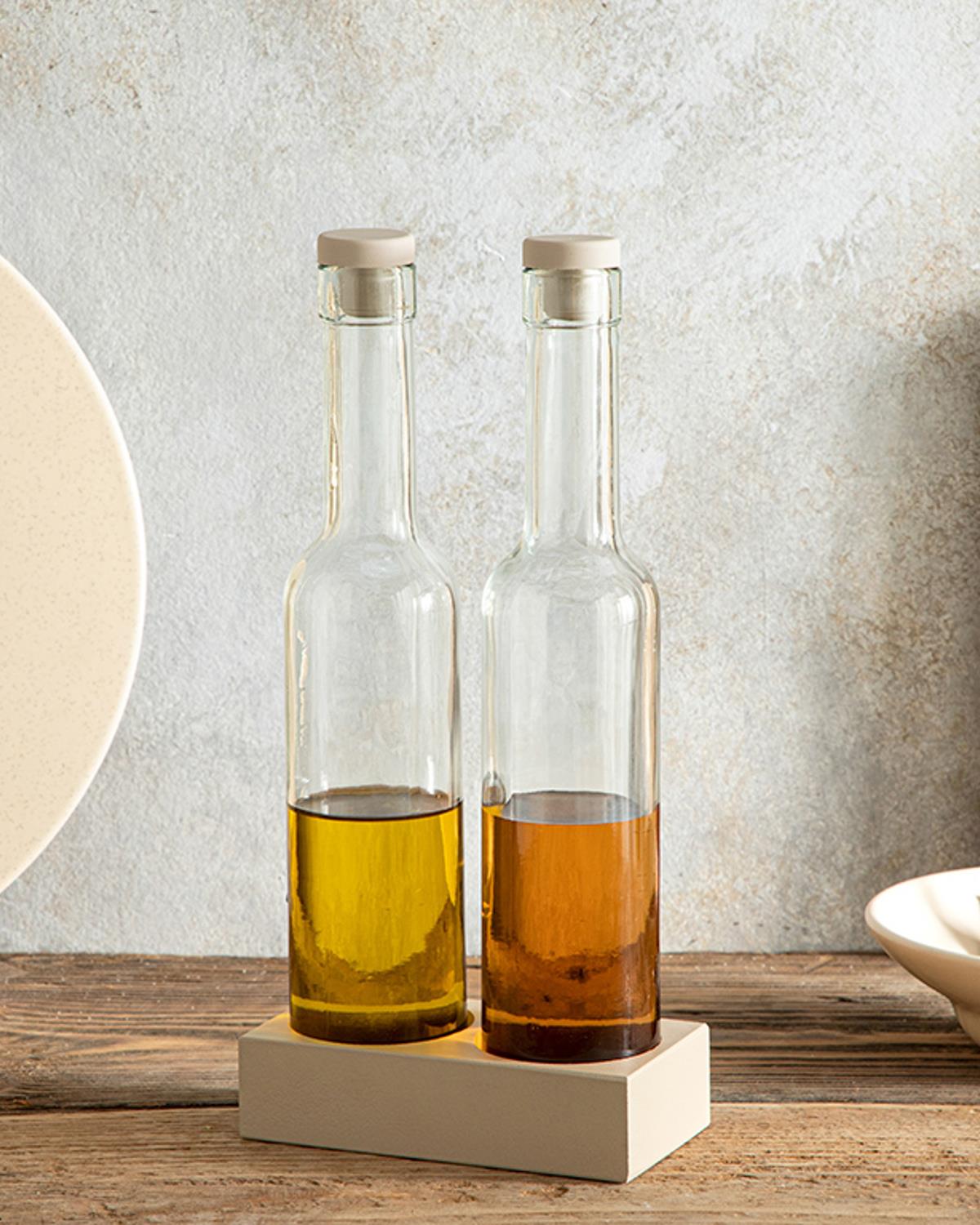 Greta Glass 2 Set Oil-Vinegar Cup 250 ml Dark Beige
