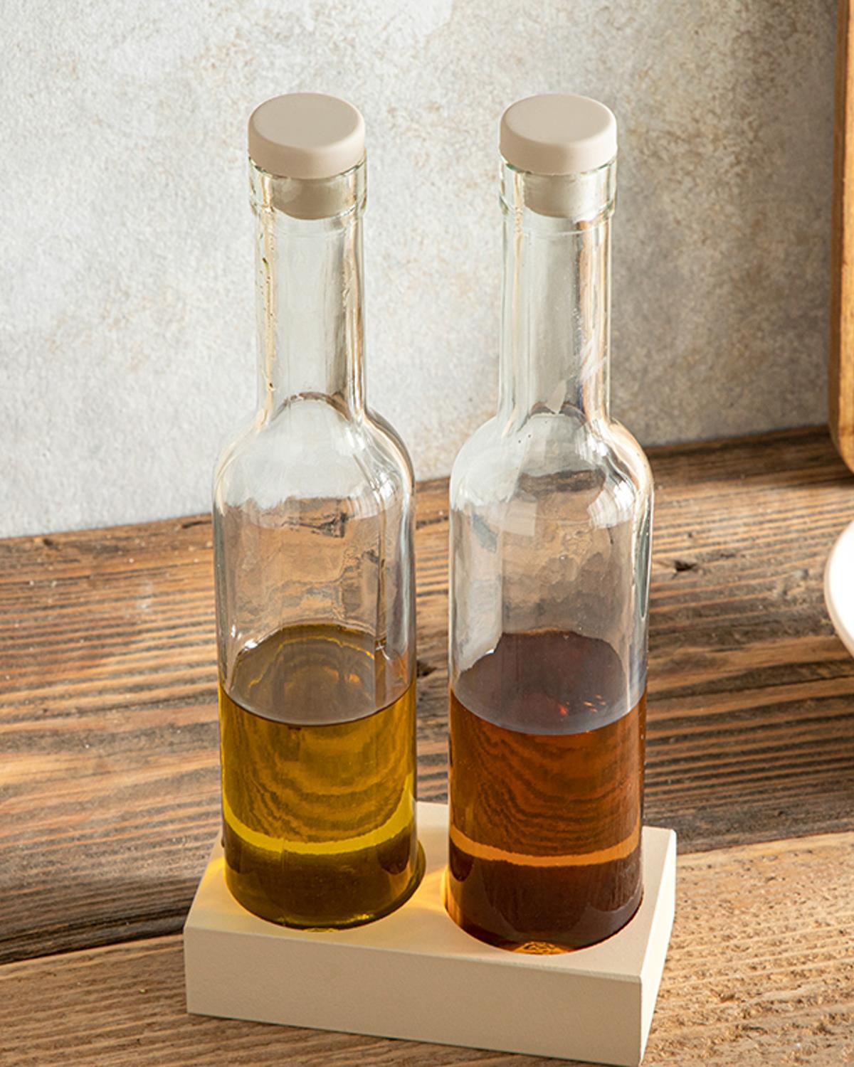 Greta Glass 2 Set Oil-Vinegar Cup 250 ml Dark Beige