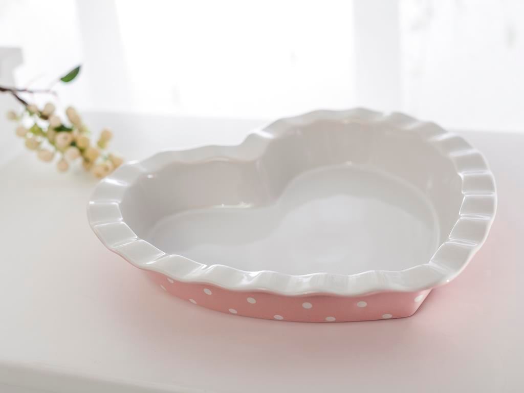Hearts ТЕПСИЯ ЗА ФУРНА Stoneware Pink