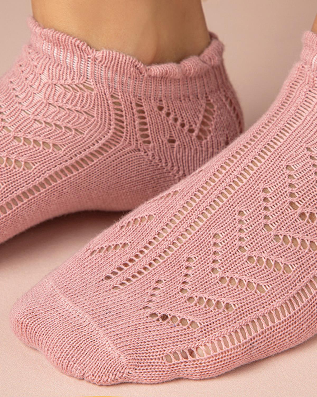 Jade Cotton Women Ankle Socks 36-40 Rose Color