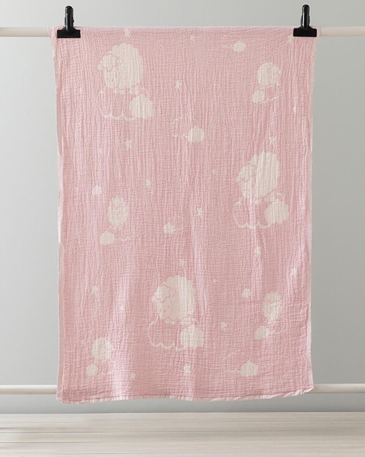 Kuzu Cotton Girls Baby Blanket 80x120 cm Pink