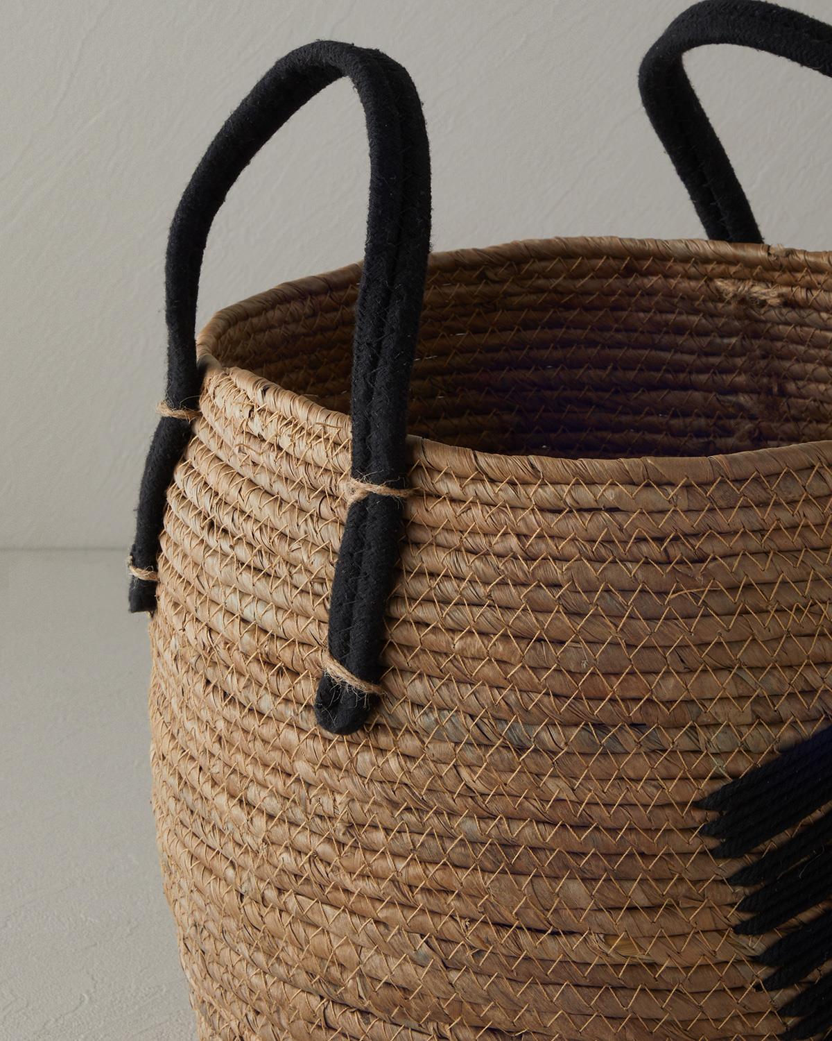 Leafy Wicker Basket 38x28x20 cm Dark Brown