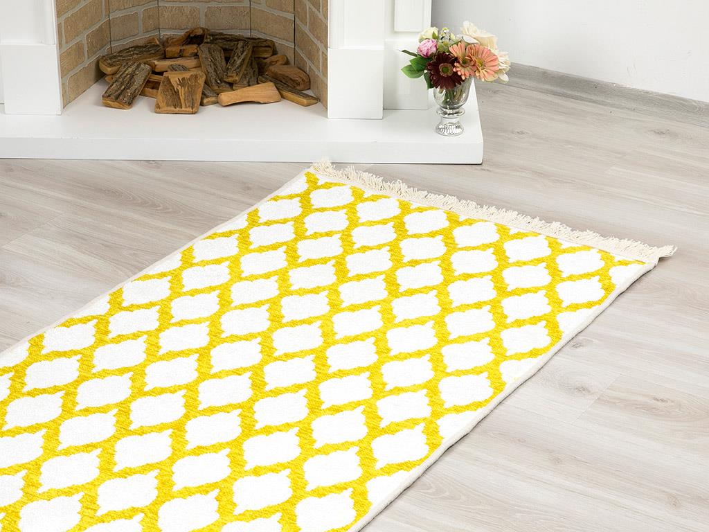 Lemon КИЛИМ Шенил Шенил 80x150 cm White-Yellow