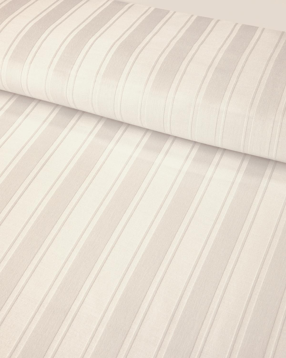 Lior Jacquard Striped Cotton Satin King Size Duvet Cover Set 240x220 cm Ivory