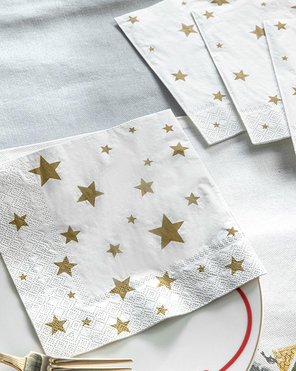 Little Gold Stars Paper 20 Set Tissue Napkin 33x33 cm Gold