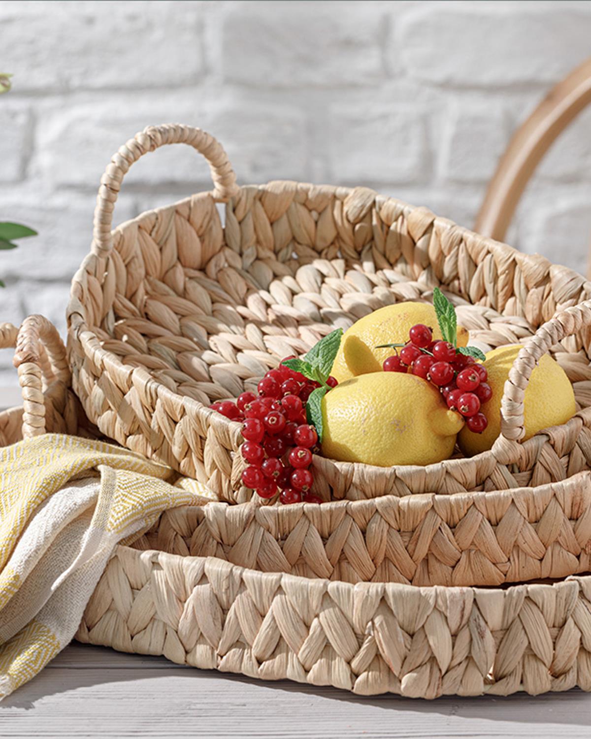 Lukas Straw Tray 35x23 cm Brown