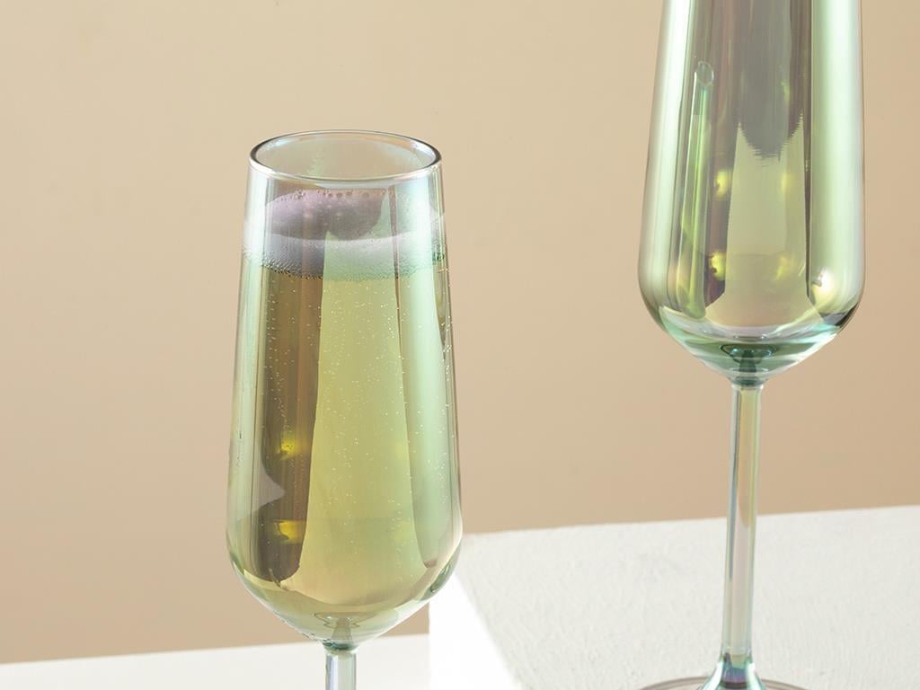 Lydia Glass 2 Pcs Champagne Glass 195 ml Green