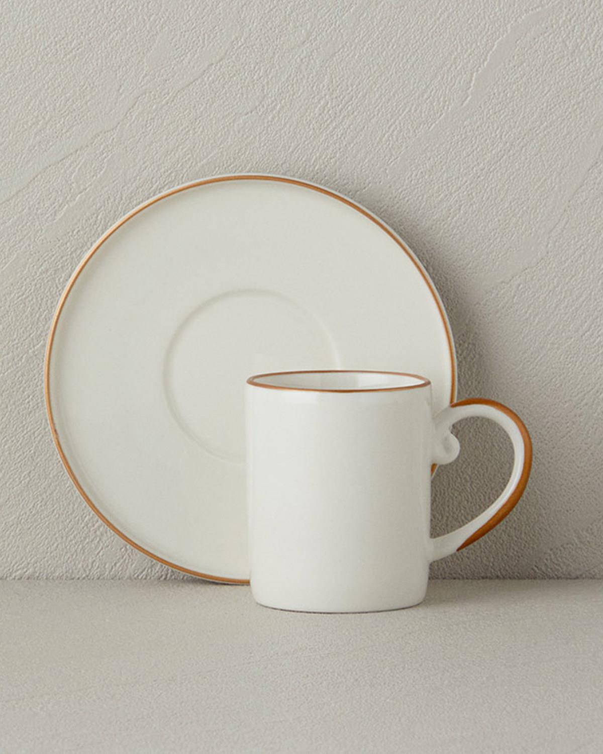 Marella Porcelain 12 Pieces 6 Servings Coffee Cup Set 85 ml Rose Gold