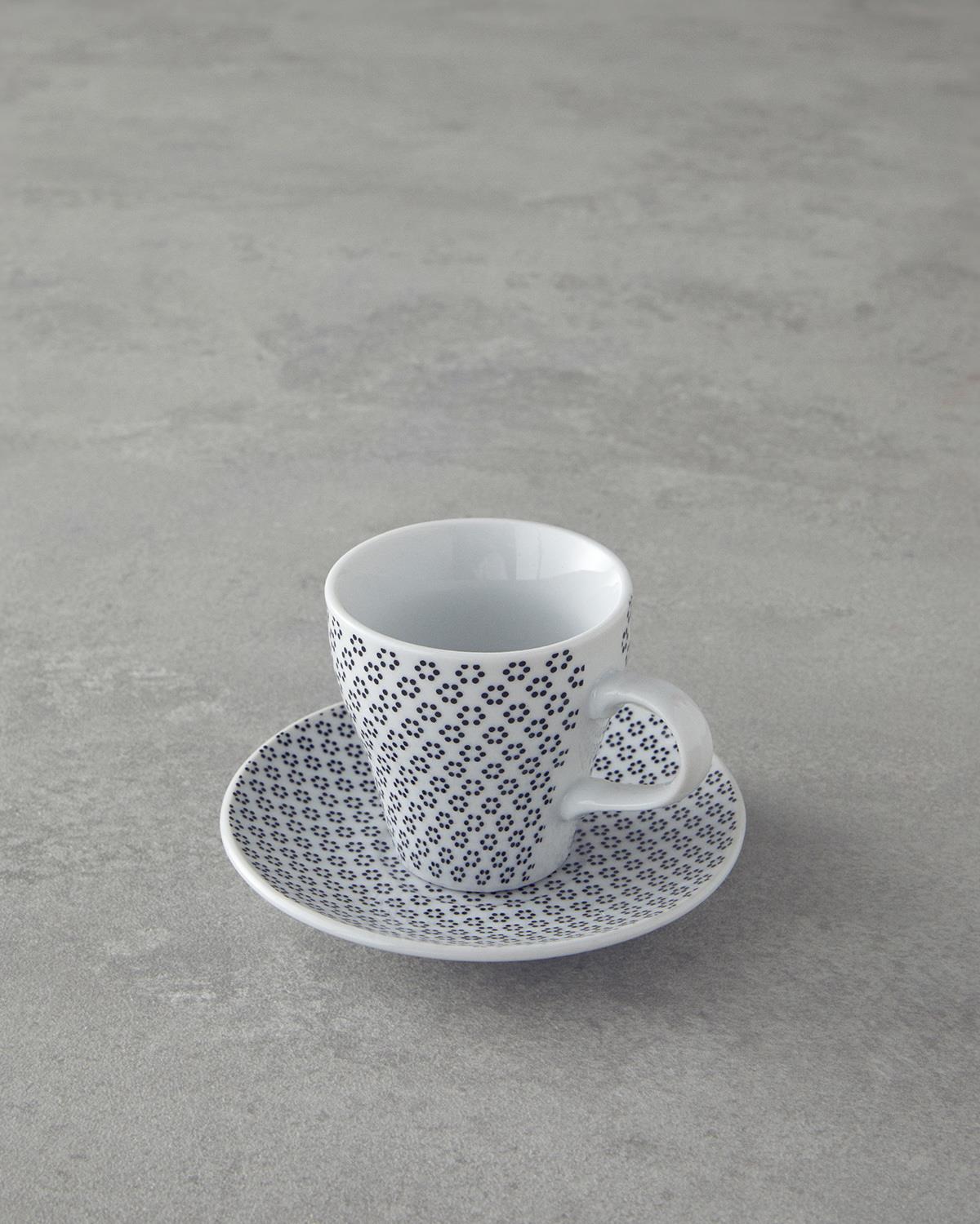 Margot Porcelain 4 Pieces 2 Servings Coffee Cup Set 80 ml Black